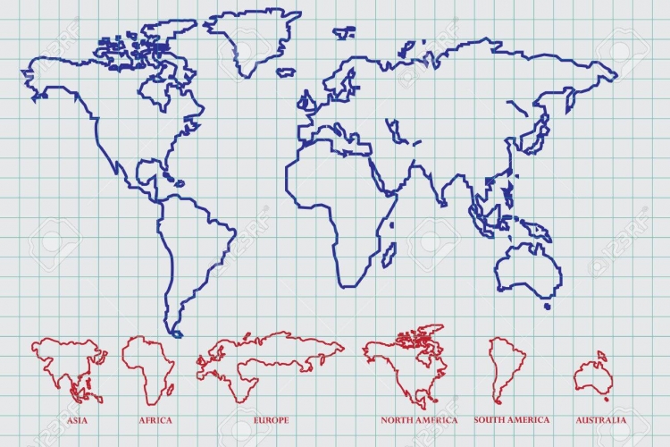 Карта мира по клеточкам