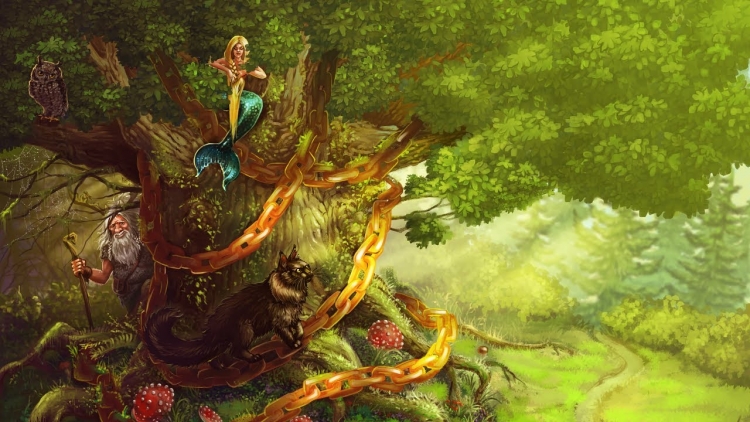 Картина у лукоморья дуб зеленый