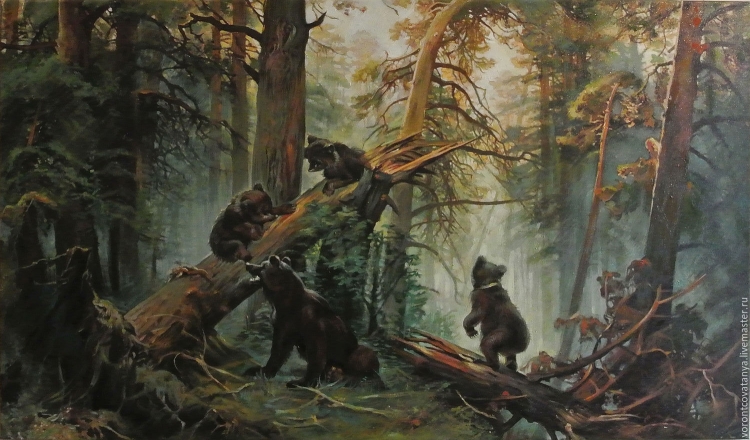 Картина шишкина медведи в лесу
