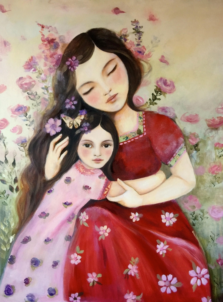 Картина мама с дочкой