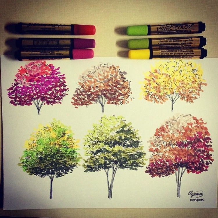 Деревья маркерами