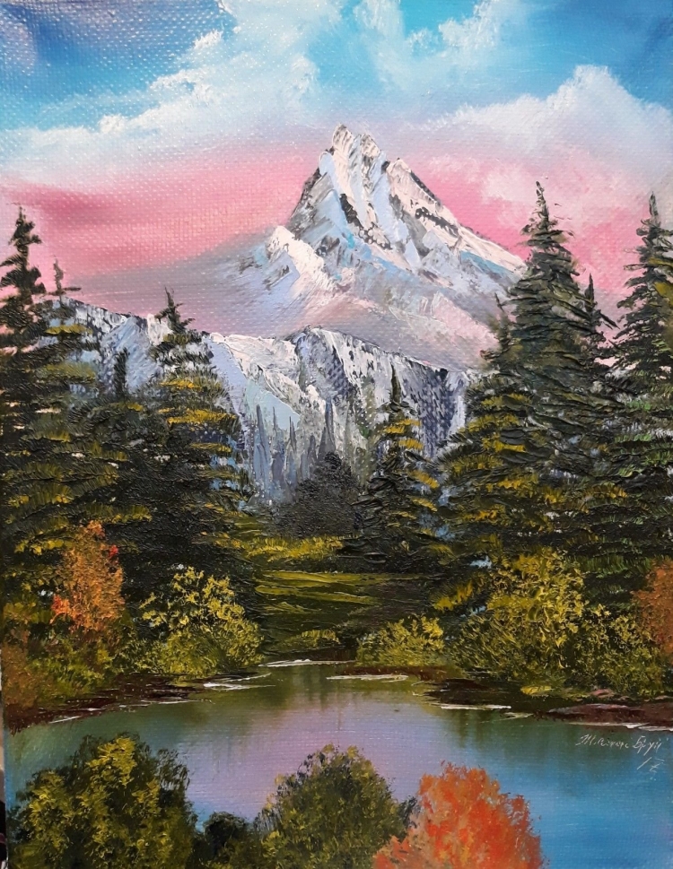 Картина акрилом горы