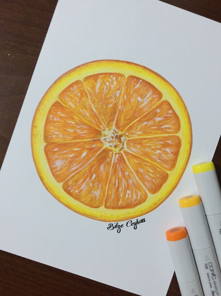 Рисунки маркерами фрукты