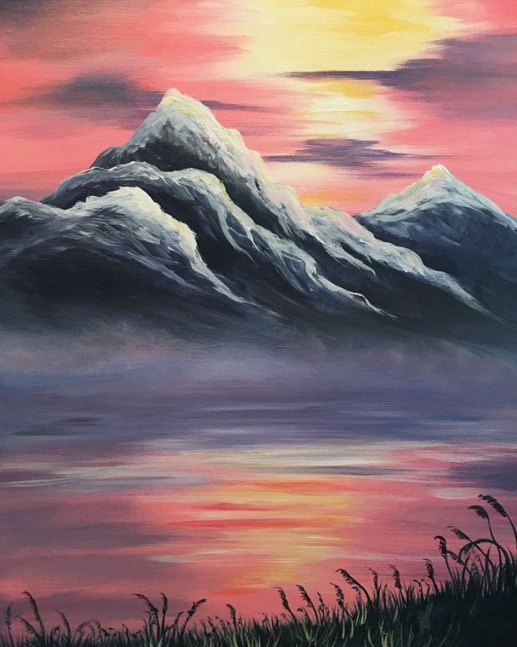 Рисунок горы красками
