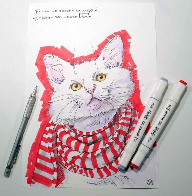 Скетчинг кошки