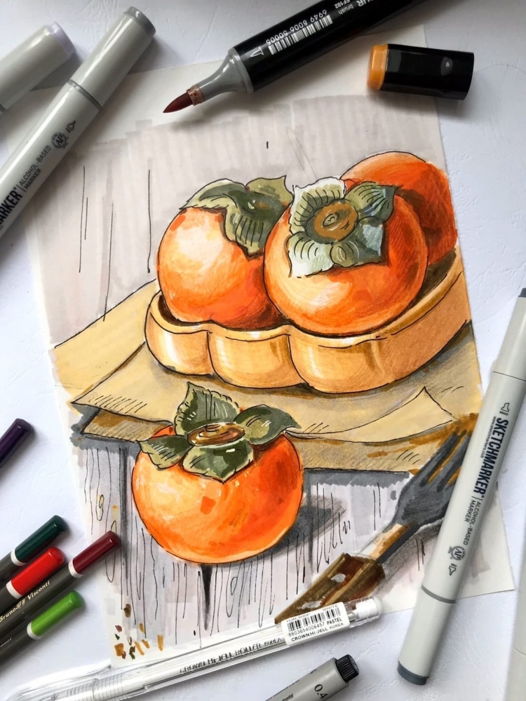 Маленькие рисунки маркерами