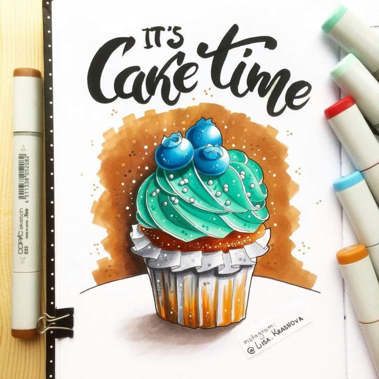 Портрет Фрида маркерами Copic