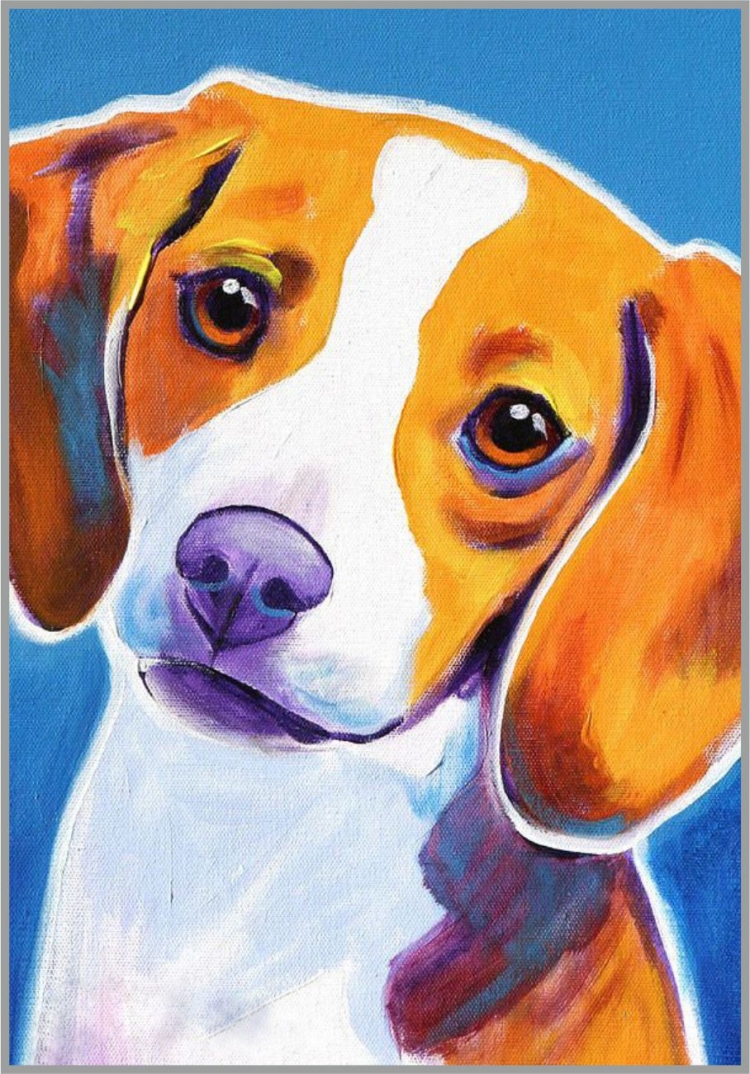Рисунок собаки красками