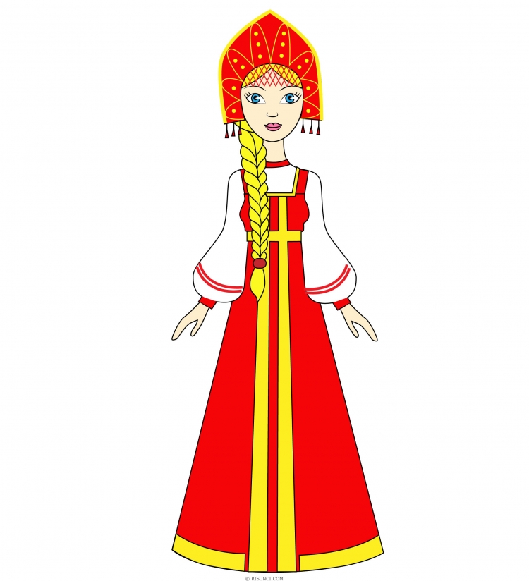 Рисунок русский народный костюм