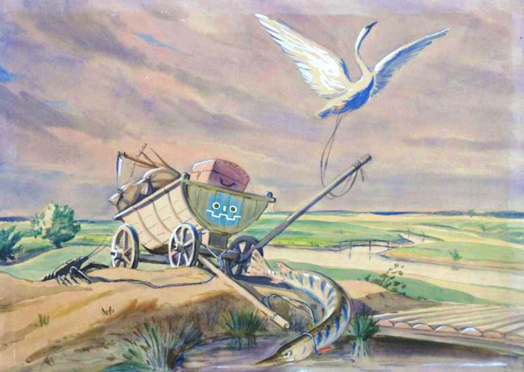 Рисунок лебедь рак и щука