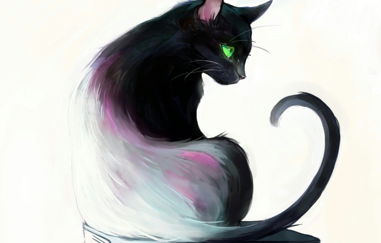 Черная кошка рисунок