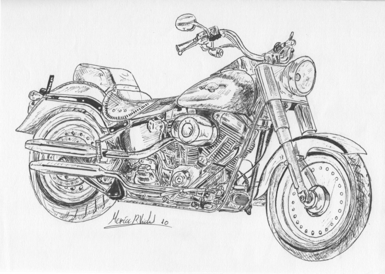 Нарисованный мотоцикл