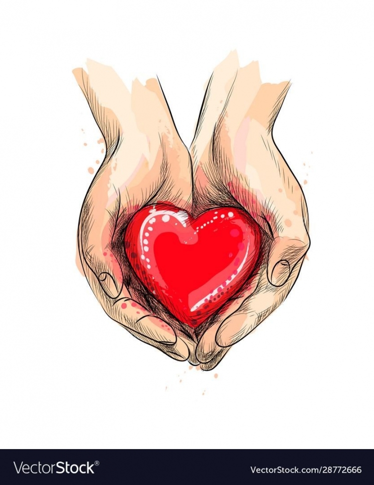 Рисунок сердце в руках