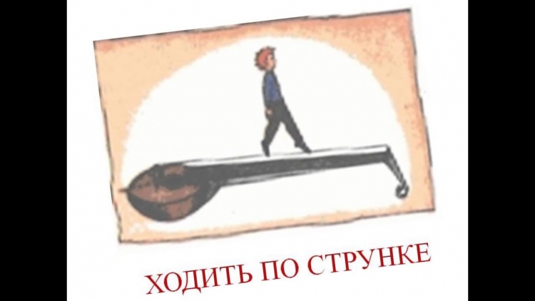 Рисунок к фразеологизму ходить по струнке