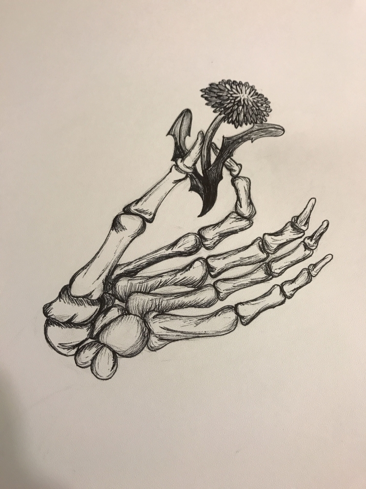 Рисунок руки скелета