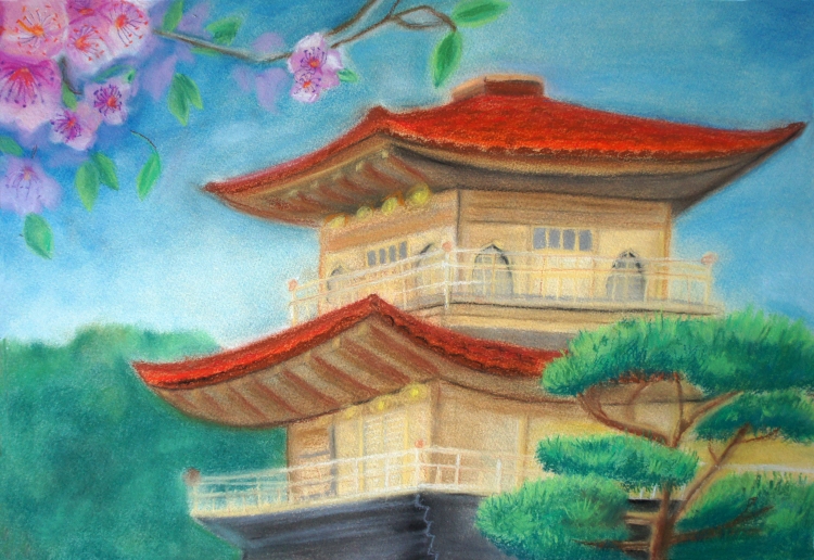 Японский дом рисунок
