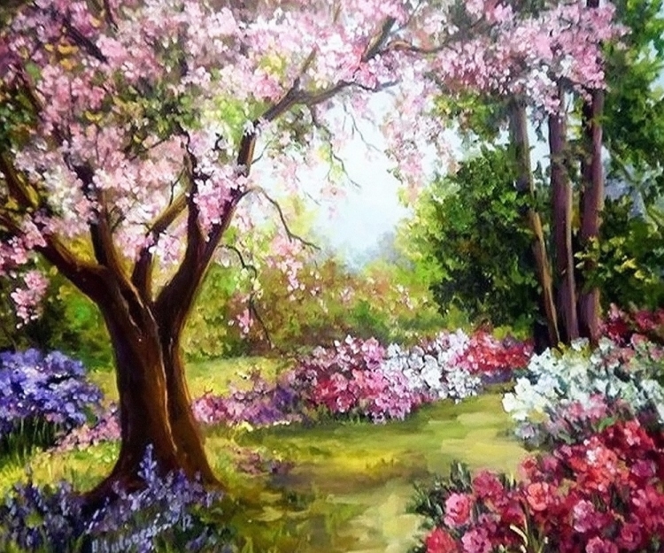 Весенний сад рисунок