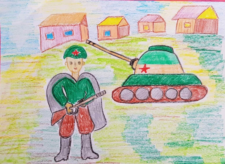 Детские рисунки солдат