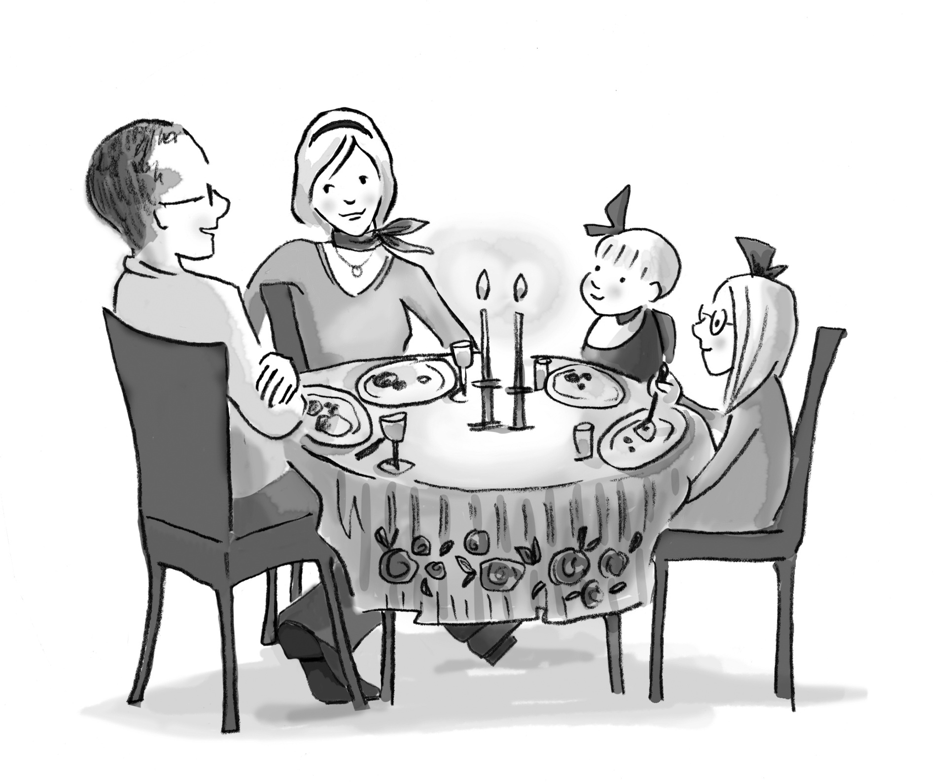 Рисунок ужин. Семейный ужин иллюстрация. Праздничный стол рисунок. Ужин иллюстрация. Ужин рисунок.