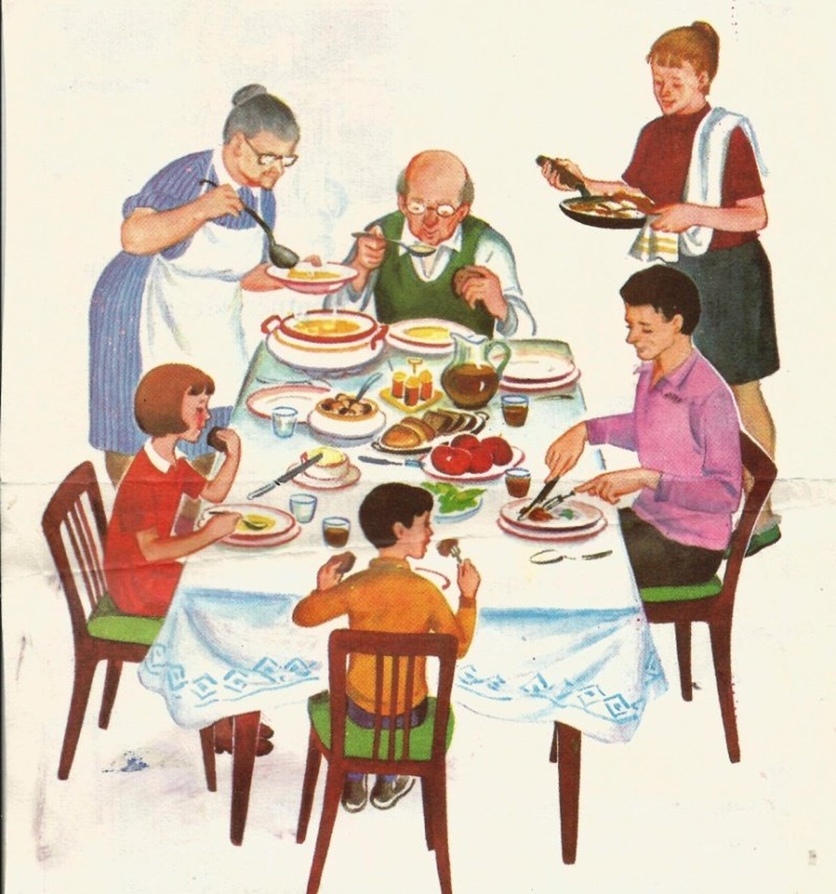 Сяду за обед. Картина семья за столом. Семья обедает за столом. Праздничный стол рисунок. Иллюстрация семейный завтрак.