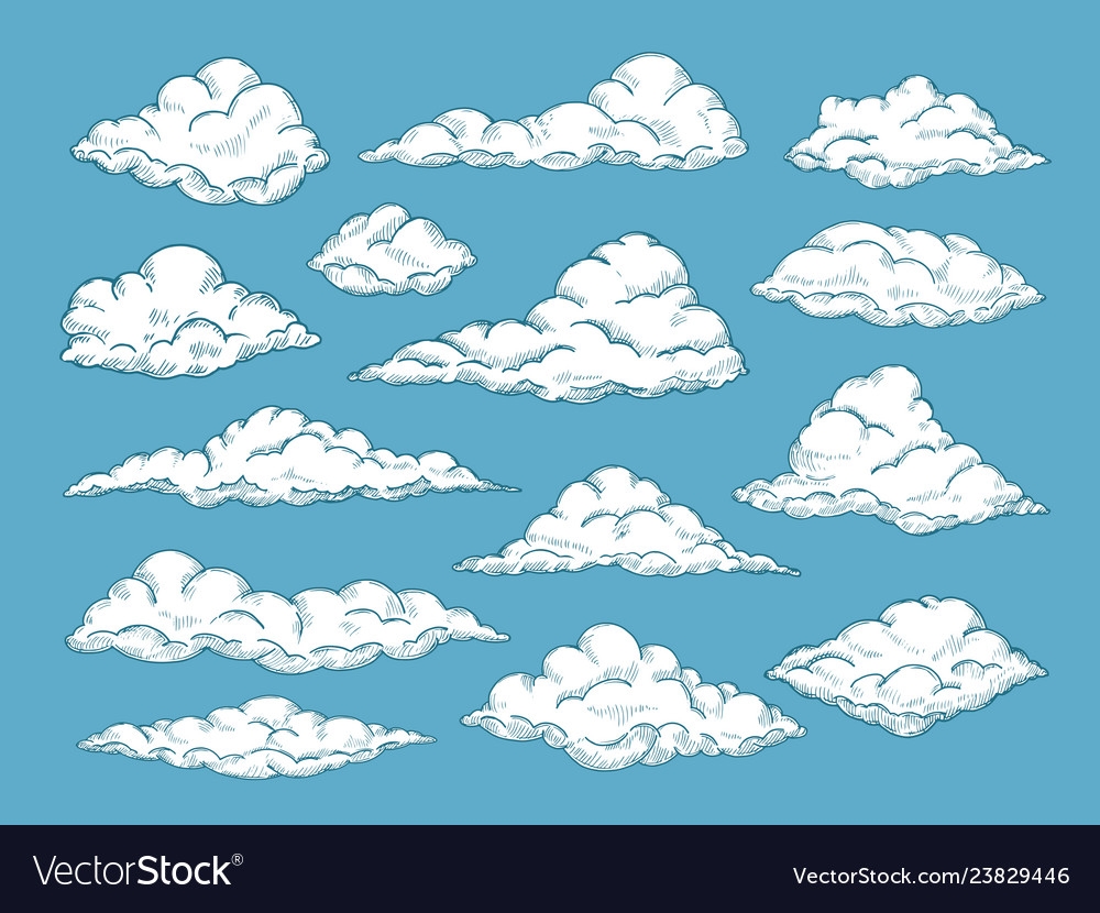 нарисованные облака картинки