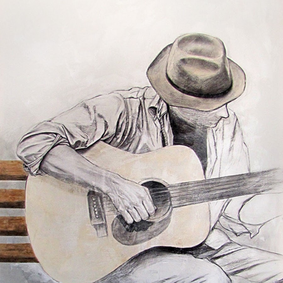 Рисунки карандашом человека с гитарой (23 фото)