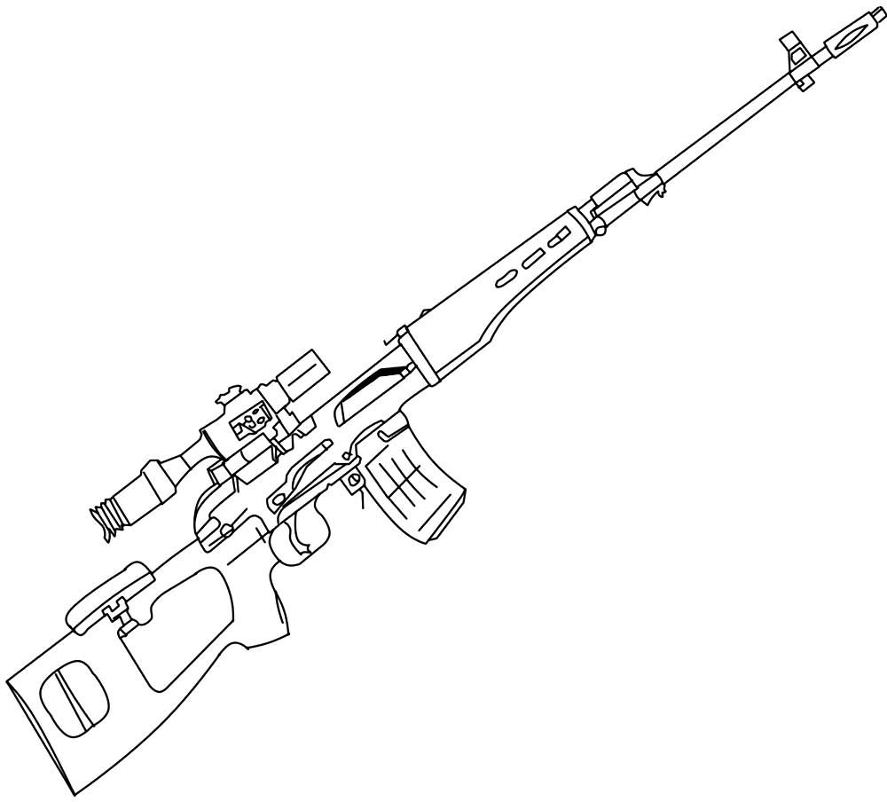 Как нарисовать снайперскую винтовку