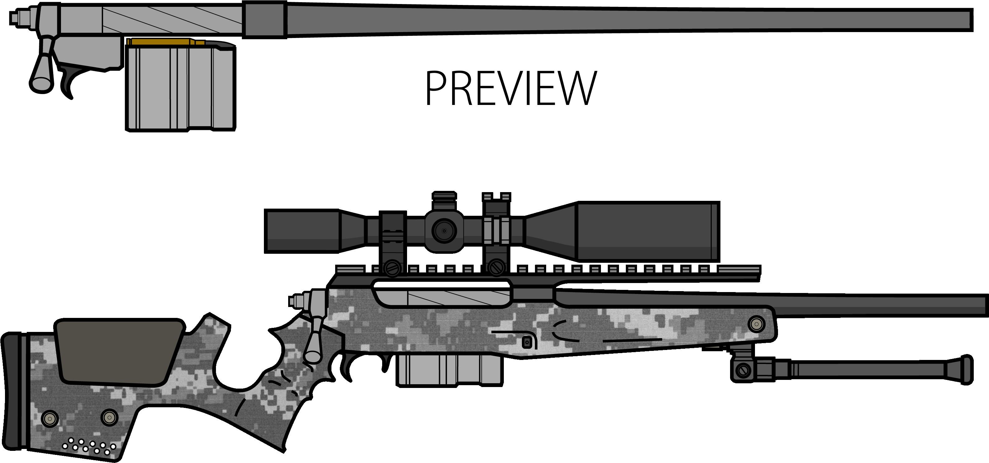 чертеж awp снайперской винтовки для дерева фото 12