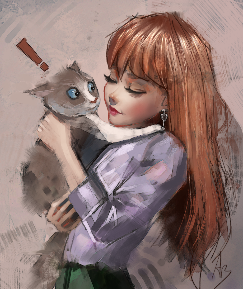 Картинка девушка с кошкой. Иллюстрация девушка и кот. Девушка с кошкой арт. Девочка с котом на руках. Девочка с котиком арт.