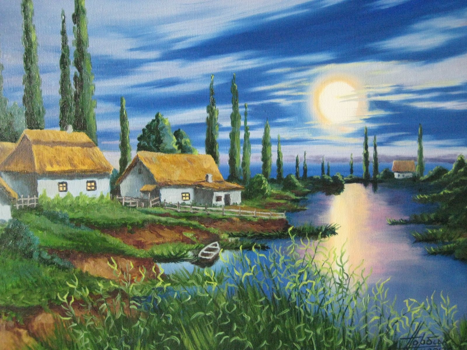 Ночные хаты. Украинский пейзаж. Украинский пейзаж живопись. Украинские мотивы в живописи. Украинские пейзажи деревни.