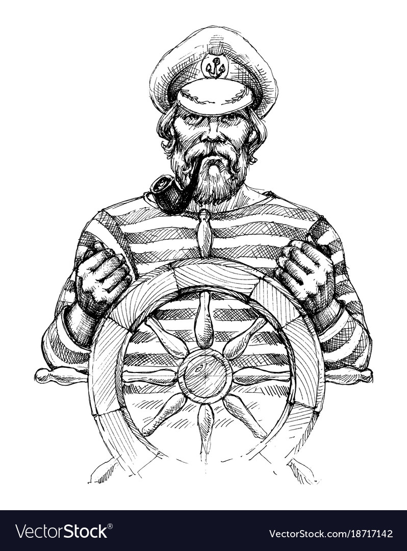 Ship Captain Clipart - Как Нарисовать Капитана Корабля