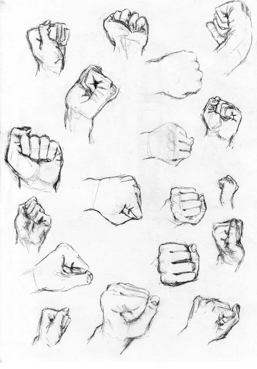 Как нарисовать кулак легко