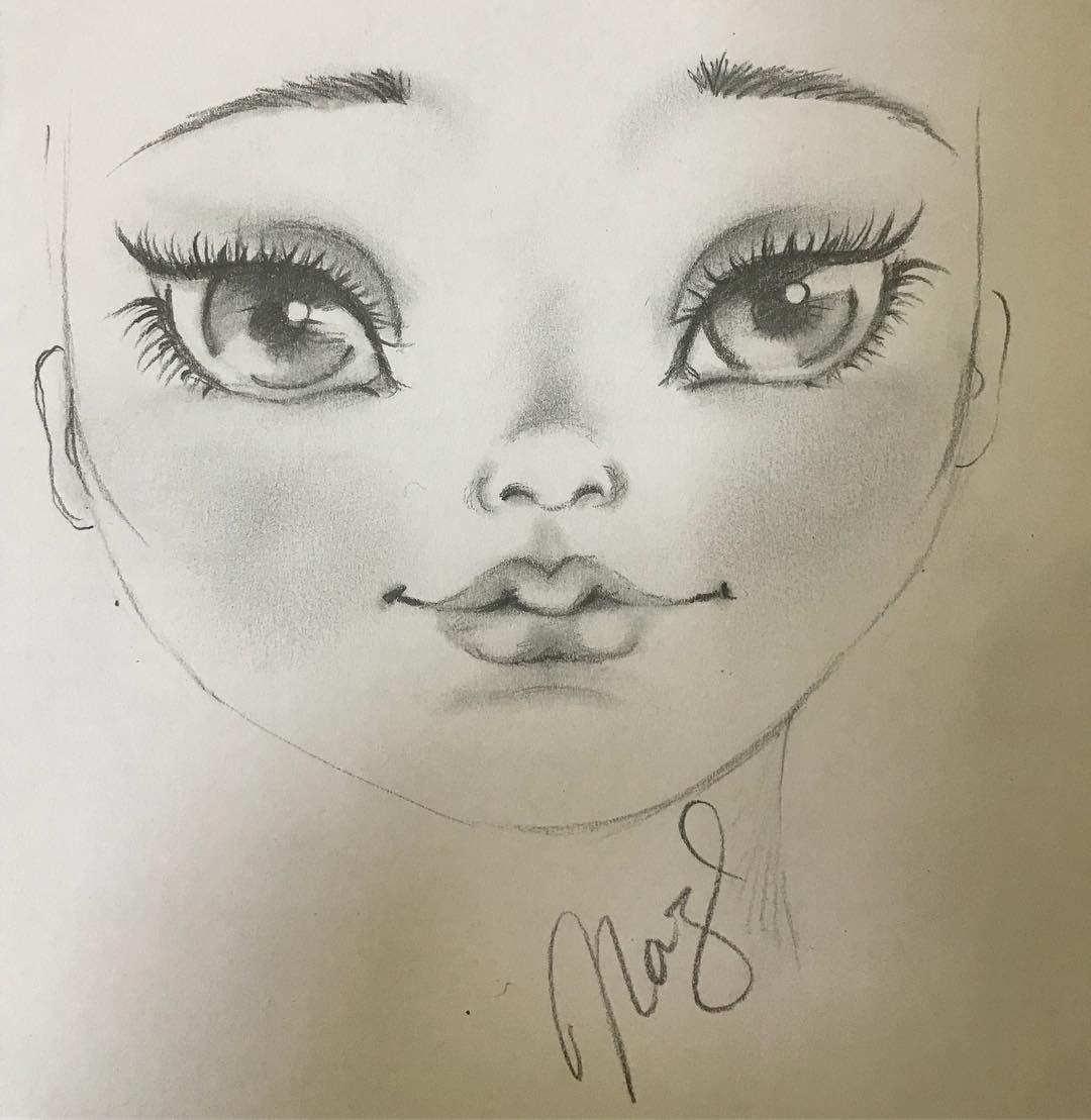 Как нарисовать лицо кукле. Часть 1. Рисуем карандашом