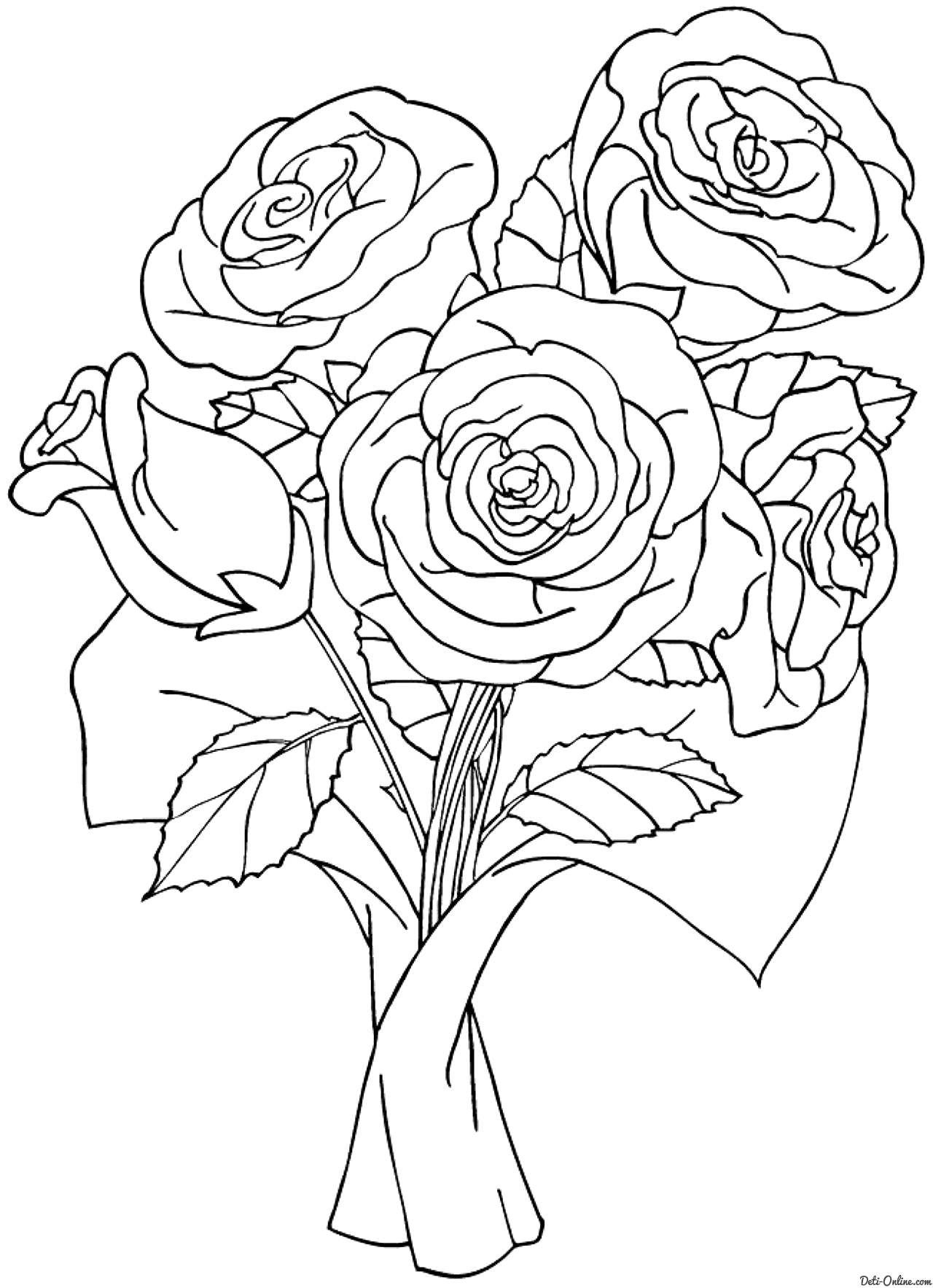 Нарисованный букет роз - 71 фото
