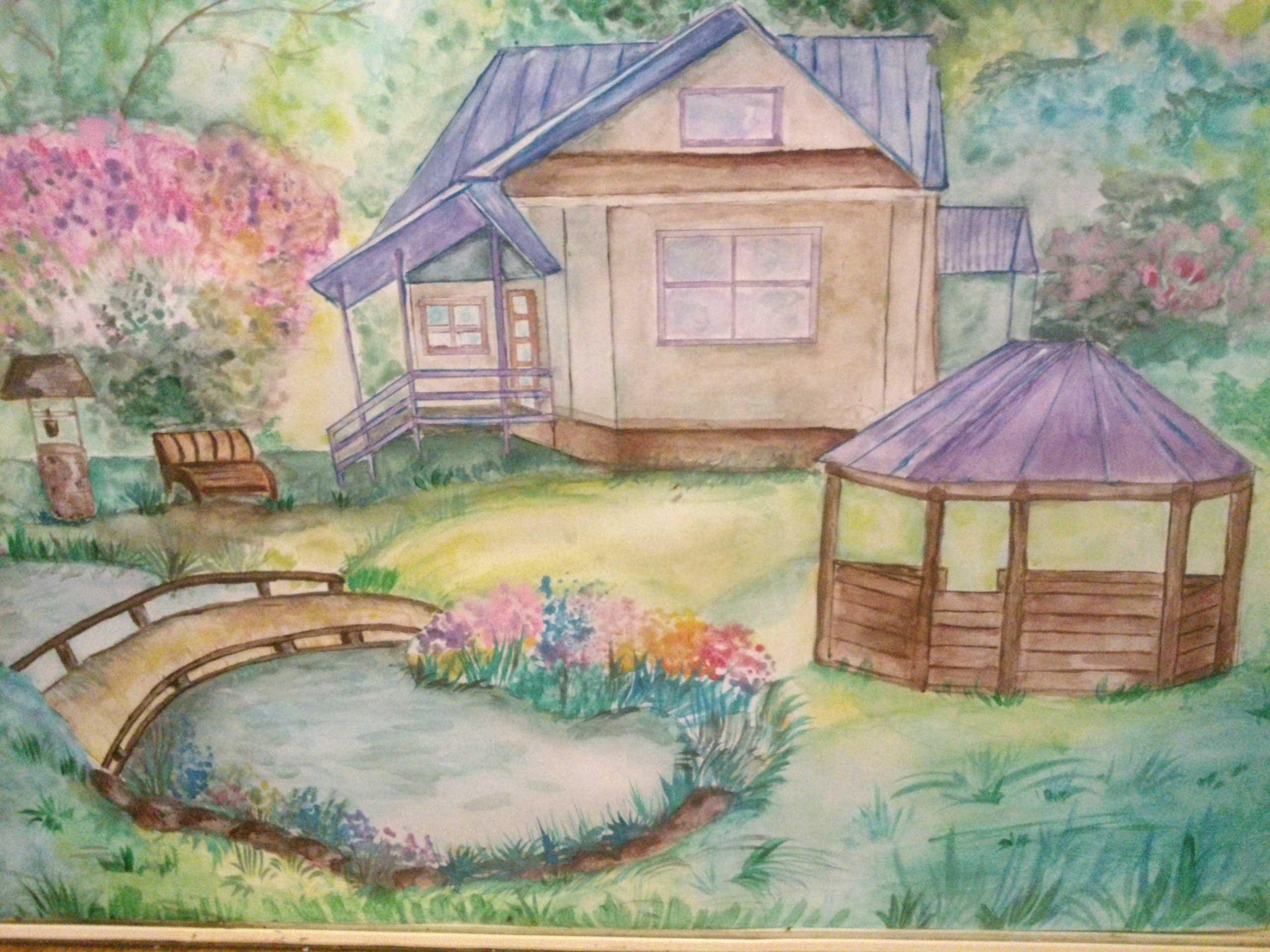 Чайная пара форма Тюльпан рисунок Мой сад (отводка) ЛФЗ