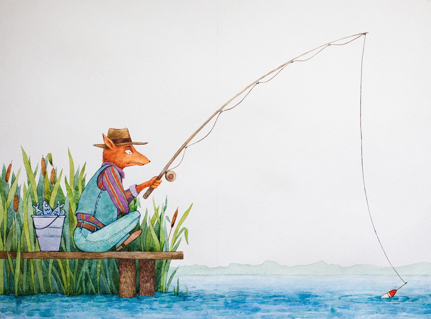 Лис ловит рыбу. Лиса рыбачит. Мальчик с удочкой. Лиса Рыбак. Лиса на рыбалке.
