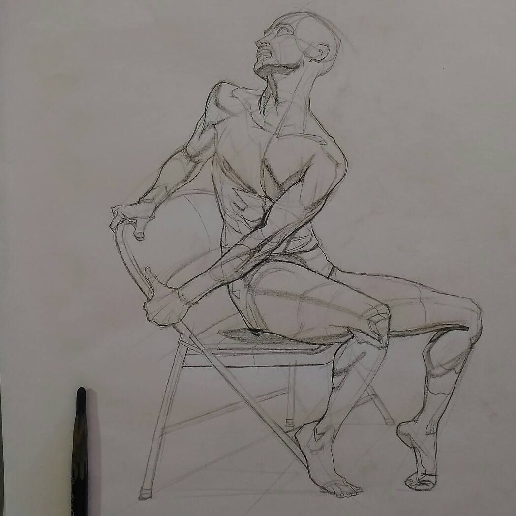 Анатомические зарисовки фигуры человека