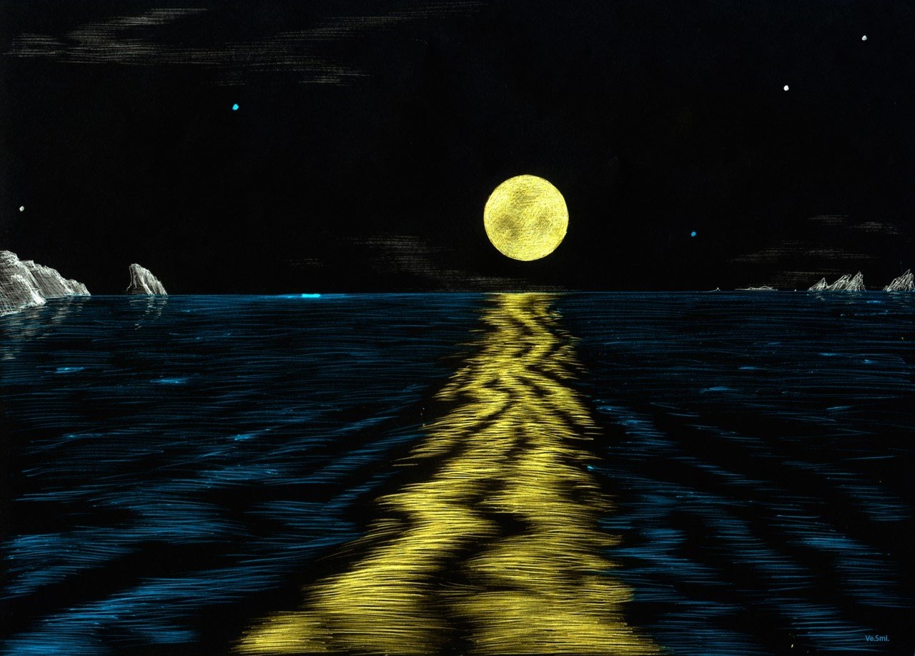 лунная дорожка на реке