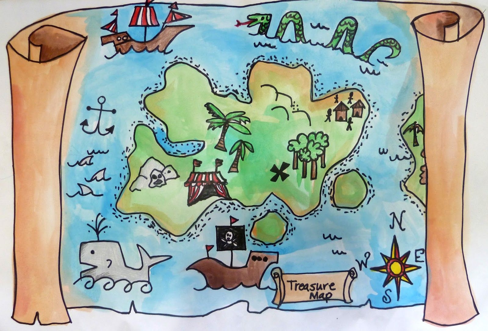 Карта для квеста по поиску клада, сокровищ для детей | Квестикс