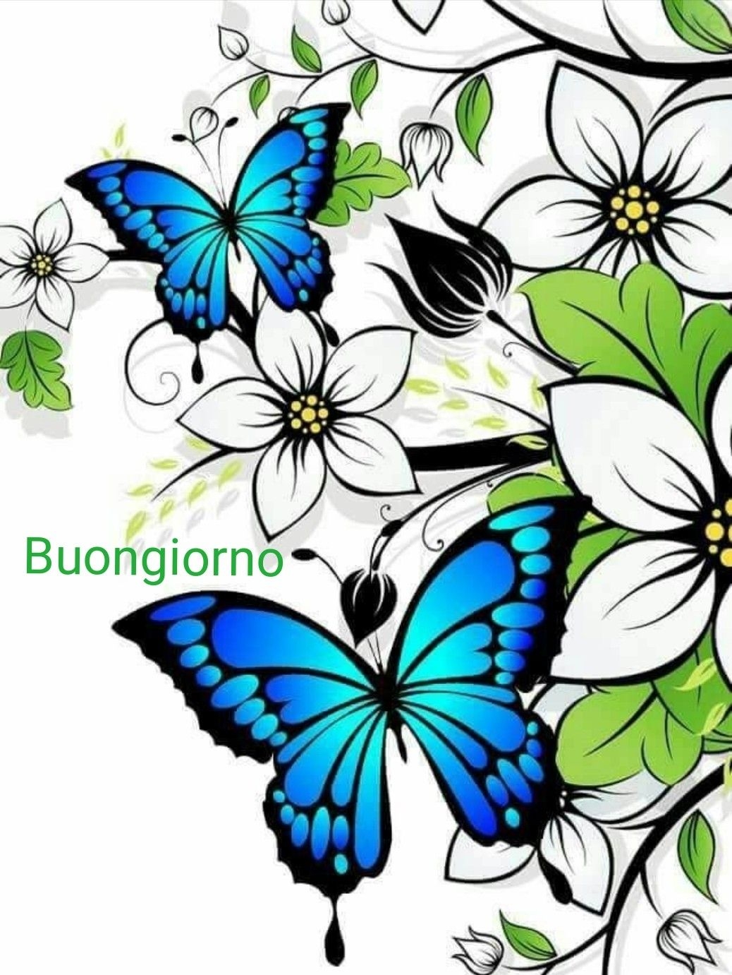 Поздравительная открытка с бабочками и цветами - векторный клипарт / векторное изображение