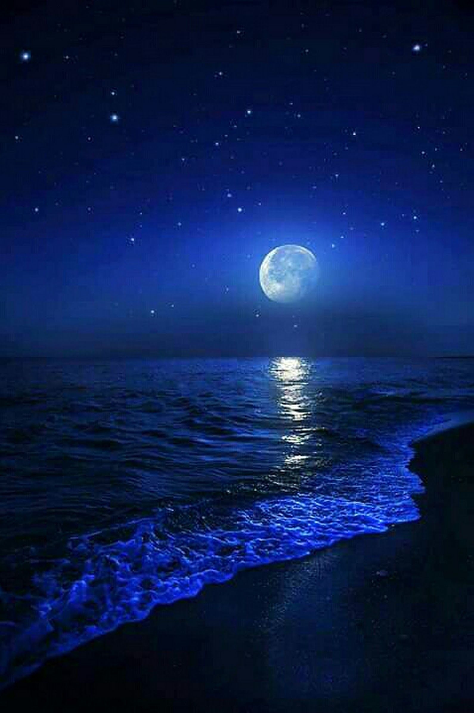 Ночное море рисунок - 72 фото
