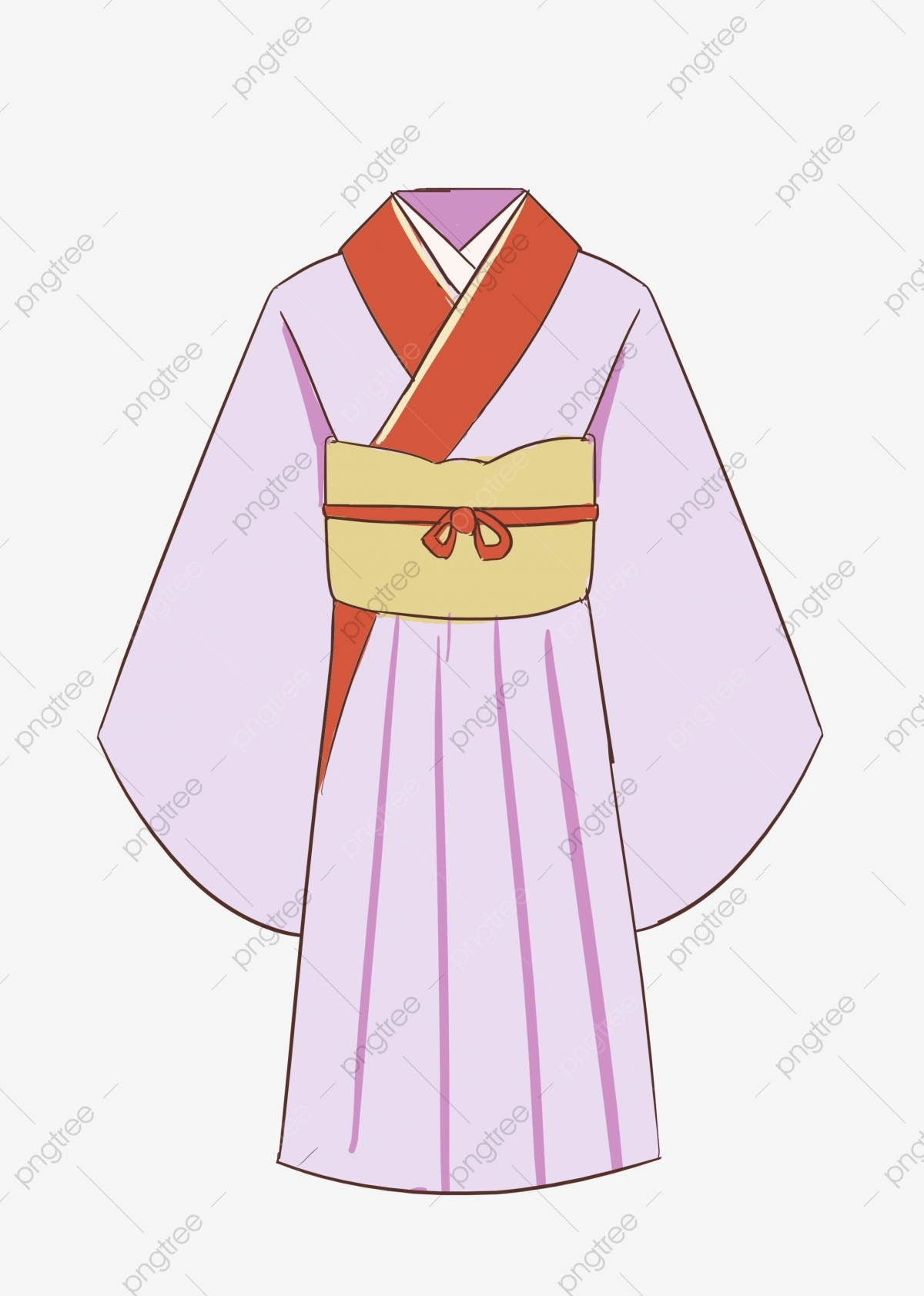 Раскраска красивое кимоно