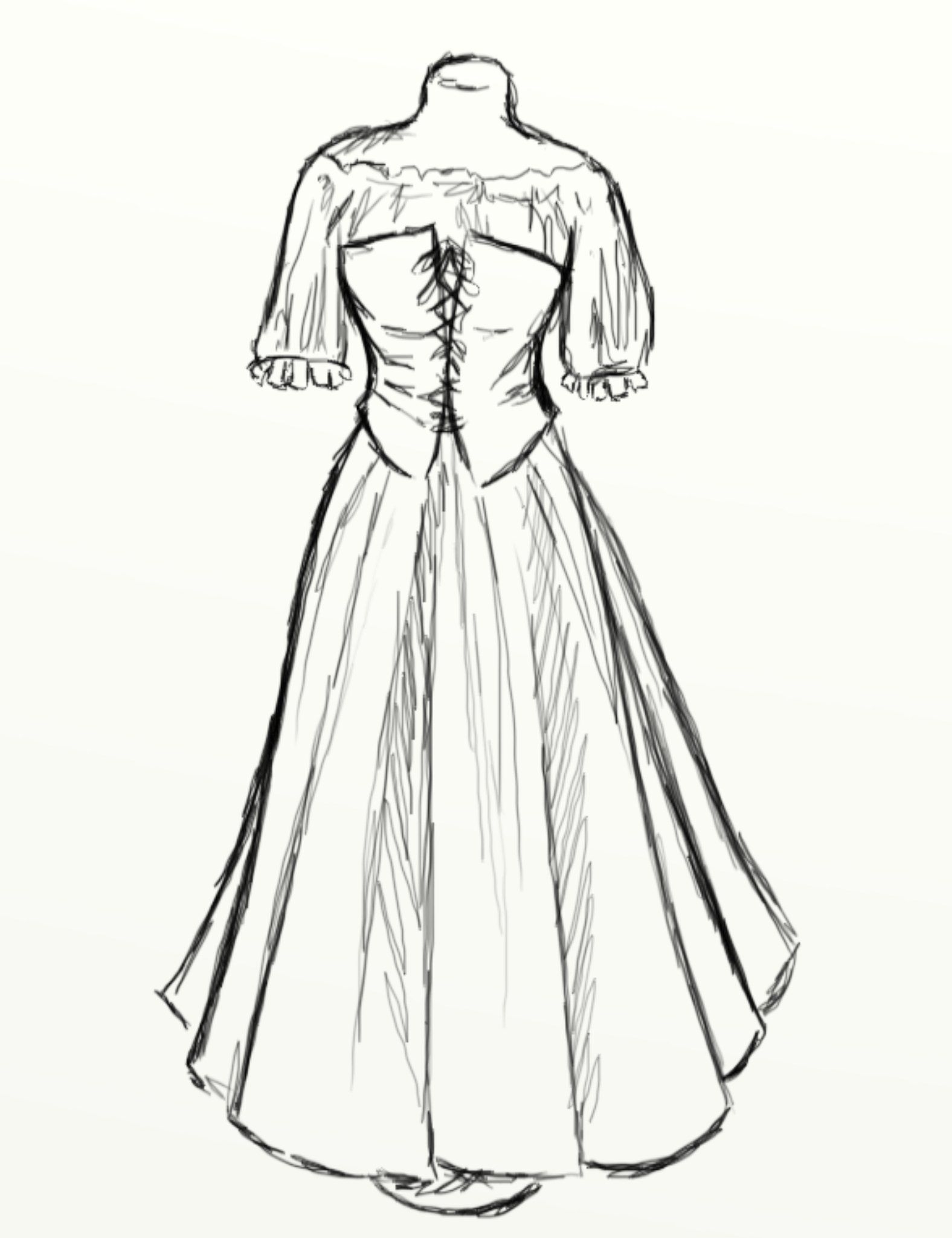 выкройка средневековое простое платье | Дзен