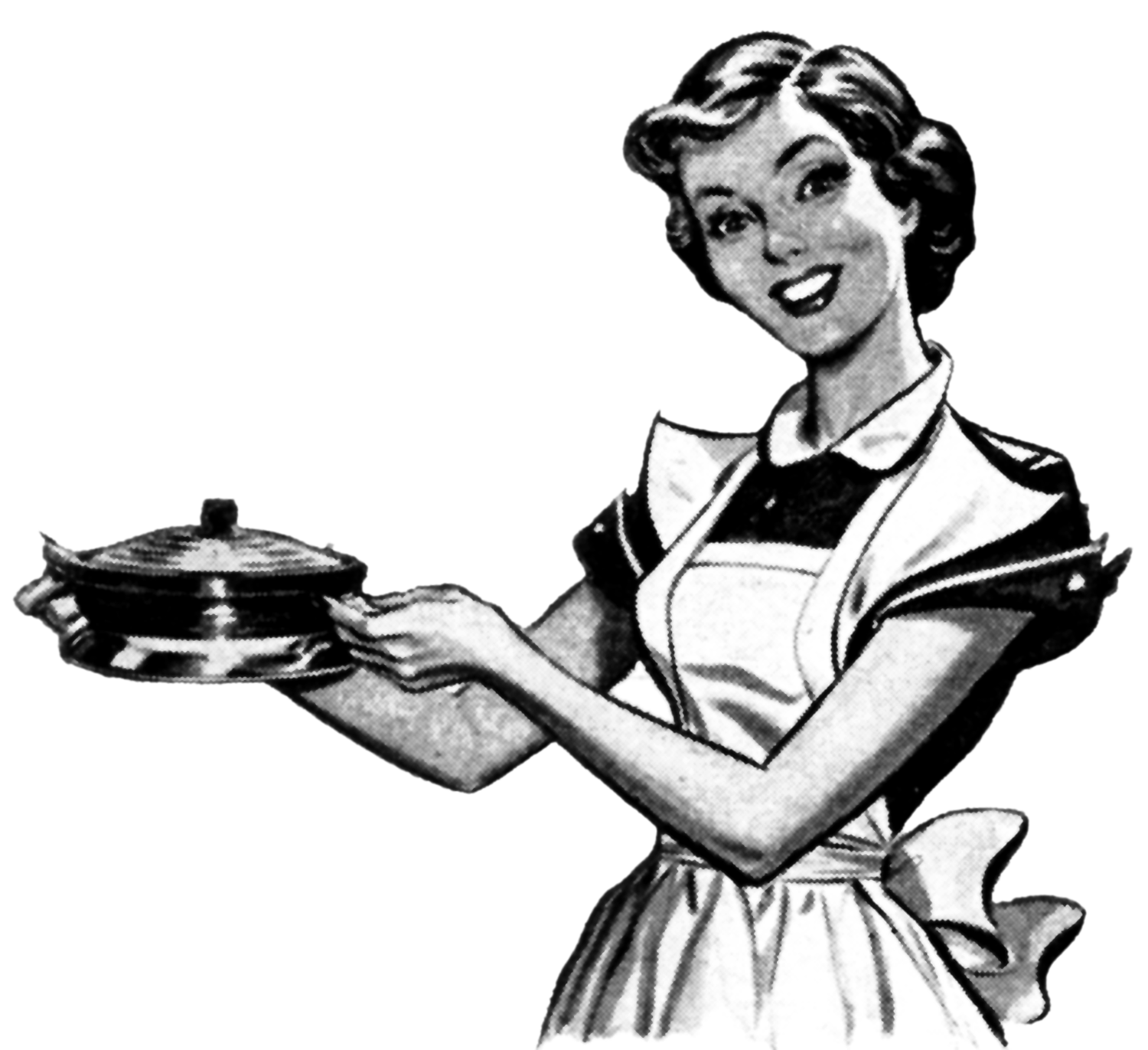 Слушать моя мама варит кофе. Девушка повар. Повариха ретро. Домохозяйка иллюстрация. Официантка в стиле ретро.