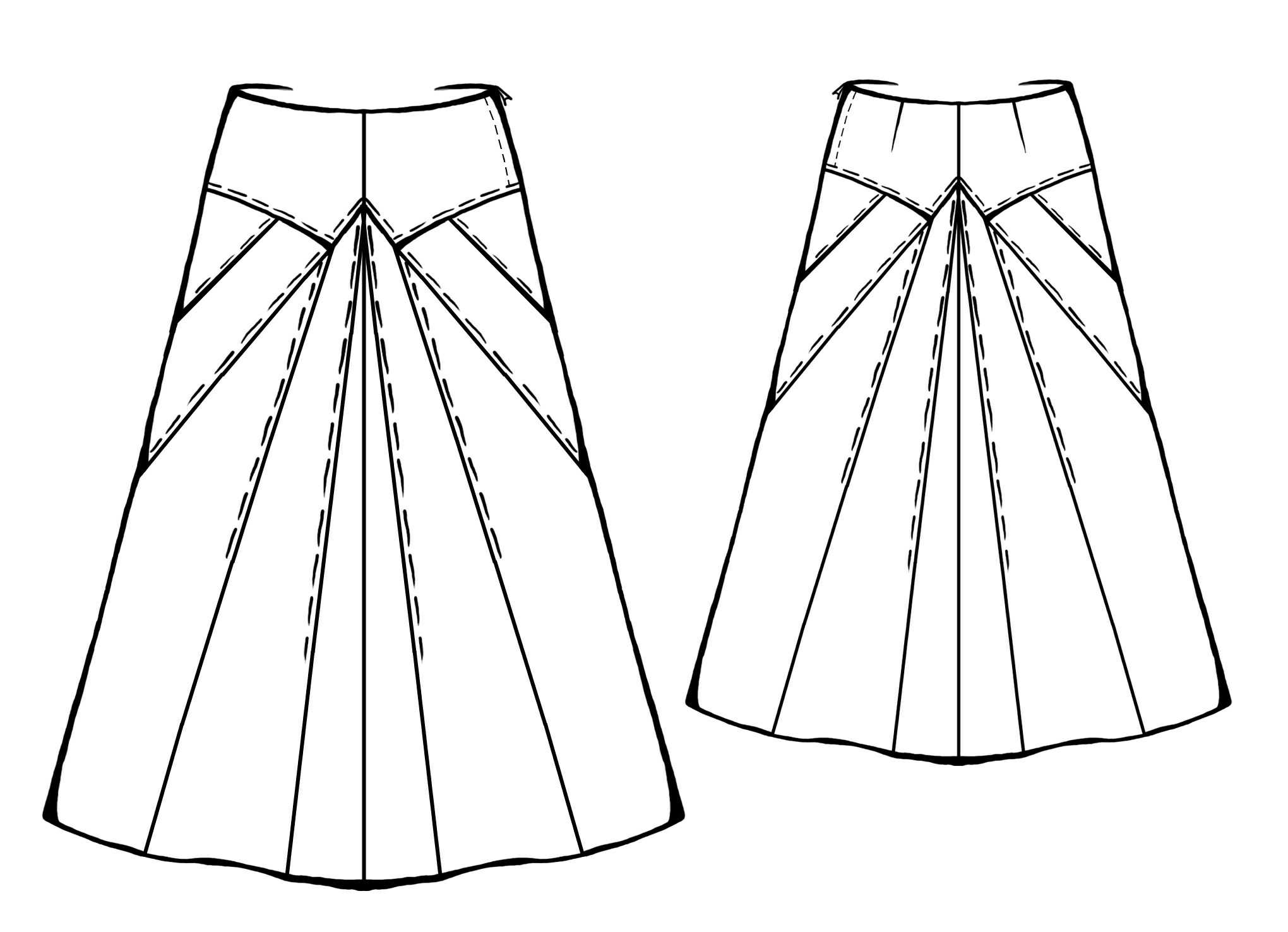 Технический эскиз юбки