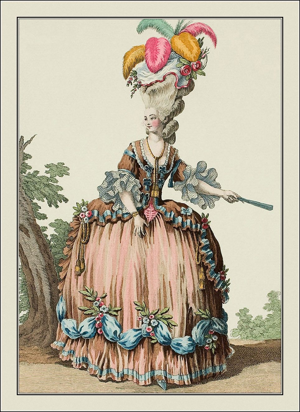 Женский костюм эпохи рококо 18 века.