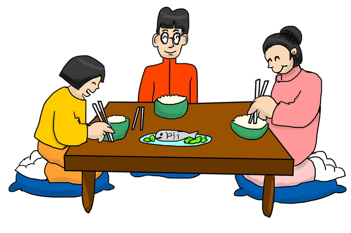 Садимся ужинать. За столом иллюстрация. Семья обедает за столом иллюстрации. За столом рисунок. Семья ужинает за столом рисунок.