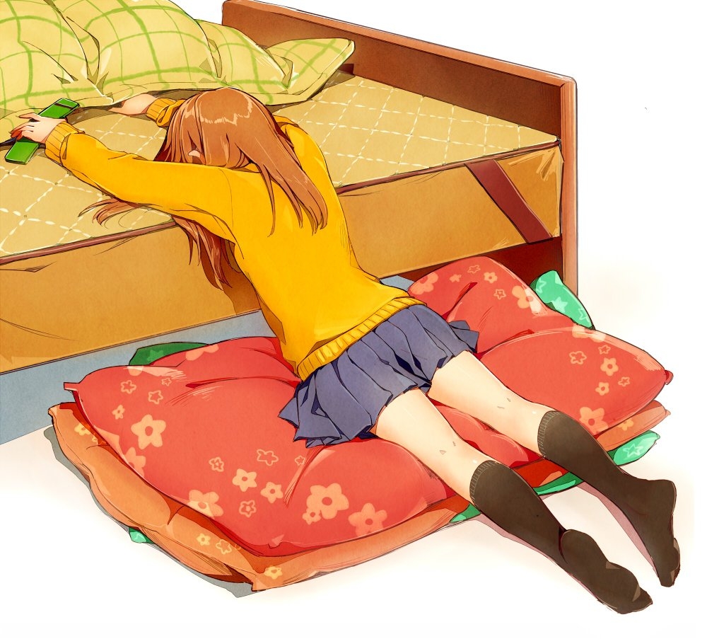 спит на кровати рисунок