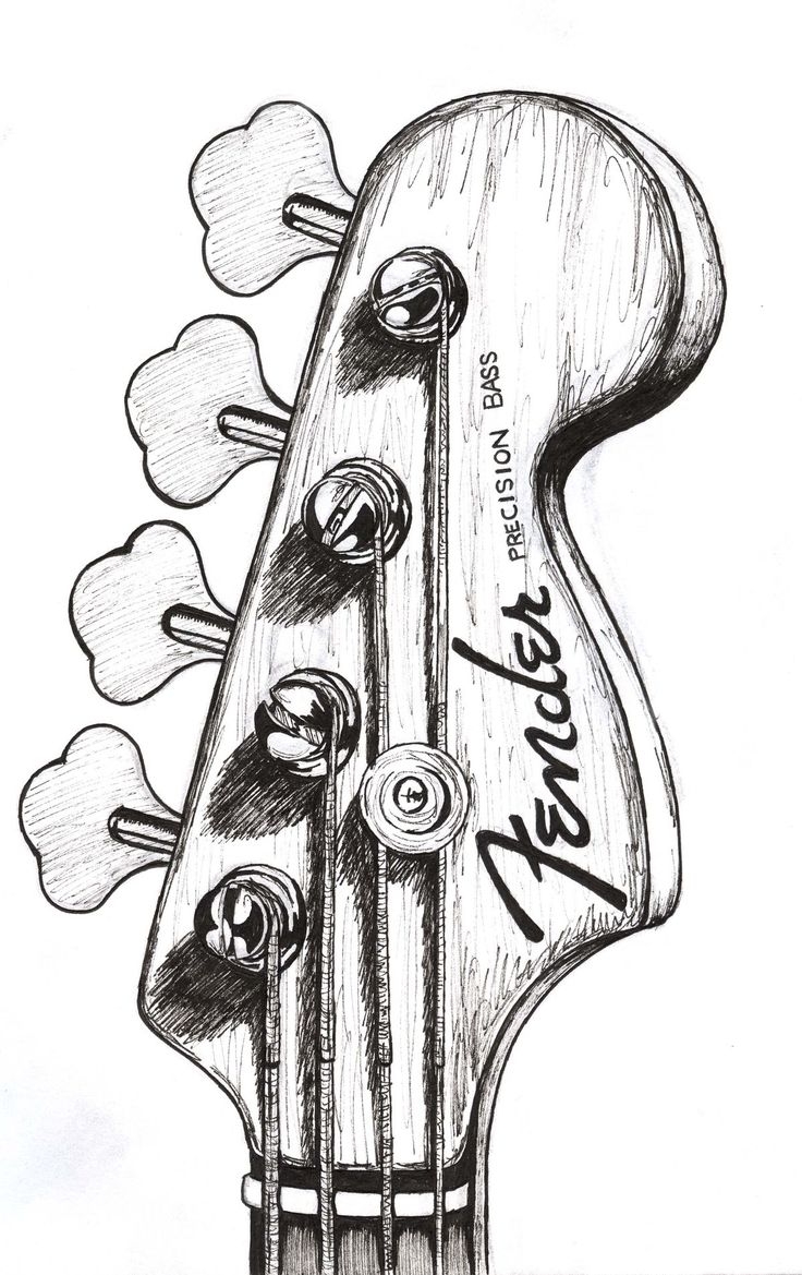 Гриф гитары рисунок