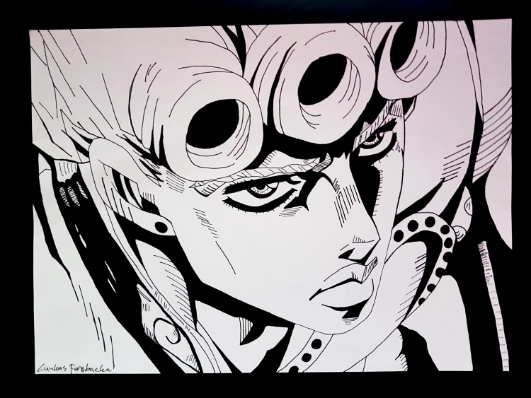 Jojo Джорно Манга черно белая